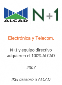 N+1 y equipo directivo adquieren el 100% ALCAD
Electrónica y telcomunicaiones
2008
IKEI asesoró a Alcad