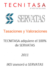 TECNITASA adquiere el 100% de SERVATAS
Tasaciones y valoraciones
2011
IKEI asesoró a SERVATAS