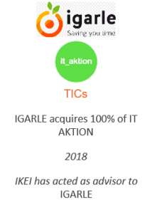 IGARLE acquires 100% of IT AKTION
TICs
2018
IKEI has acted as advisor to IGARLE