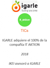 IGARLE adquiere el 100% de la compañía IT AKTION
TICs
2018
IKEI asesoró a Igarle