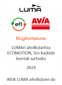 LUMAri aholkularitza ECOMOTION, SLn bazkide berriak sartzeko
Mugikortasuna
2019
IKEIk LUMA aholkatzen du