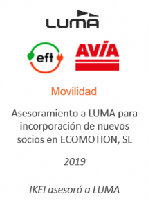 Asesoramiento a LUMA para incorporación de nuevos socios en ECOMOTION, SL
Movilidad
2019
IKEI asesoró a LUMA