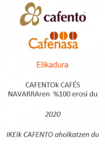 CAFENTOk CAFÉS NAVARRAren  %100 erosi du
Elikadura
2020
IKEIk CAFENTO aholkatzen du