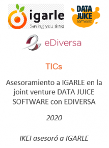 Asesoramiento a IGARLE en la joint venture DATA JUICE SOFTWARE con EDIVERSA
TICs
2020
IKEI asesoró a Igarle