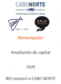 Ampliación de capital
Alimentación
2020
IKEI asesoró a Cabo Norte