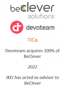 Devoteam acquires 100% of BeClever
TICs
2022
IKEI has acted as advisor to BeClever