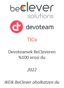 Devoteamek BeCleveren %100 erosi du
TICs
2022
IKEIk BeClever aholkatzen du