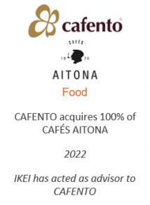 CAFENTO acquires 100% of CAFÉS AITONA
Food
2022
IKEI has acted as advisor to CAFENTO