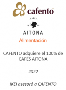 CAFENTO adquiere el 100% de CAFÉS AITONA
Alimentación
2022
IKEI asesoró a Cafento