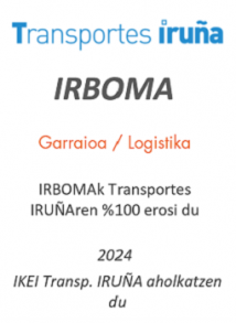 IRBOMAk Transportes IRUÑAren %100 erosi du
Garraioa/Logistika
2024
IKEI Transp. IRUÑA aholkatzen du