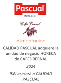 CALIDAD PASCUAL adquiere la unidad de negocio HORECA de CAFÉS BERNAL
Alimentación
2024
IKEI asesoró a CALIDAD PASCUAL
