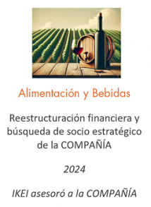 Reestructuración financiera y búsqueda de socio estratégico de la COMPAÑÍA
Alimentación y bebidas
2024
IKEI asesoró a compañia
