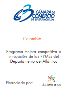 Barranquilla Colombia
Programa mejora competitiva e innovación de las pymes del Departamento del Atlántico
Financiado por Al-invest